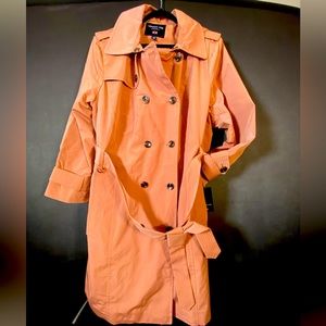 ##SOLD## London Fog Tea Rose Trench w/ hood. Brand new! Size 3XL.